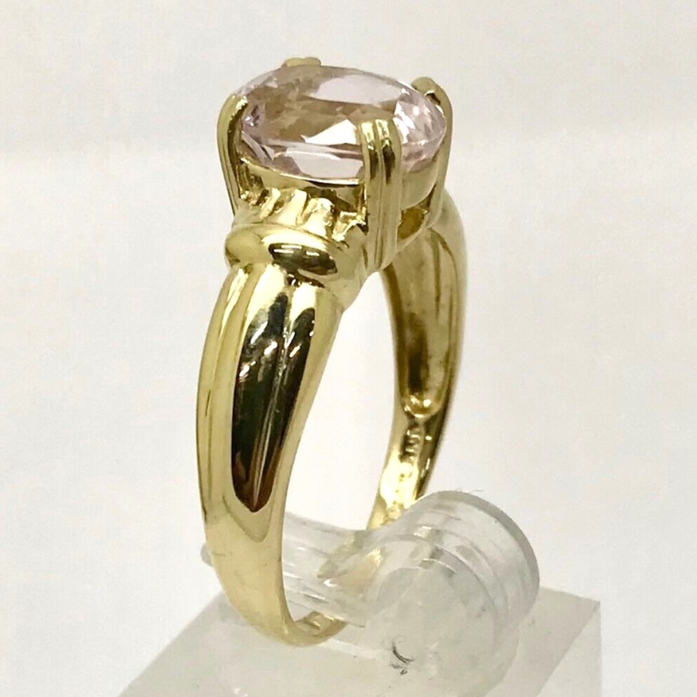 Solid 14k Pink Kunzite Ring - image 3